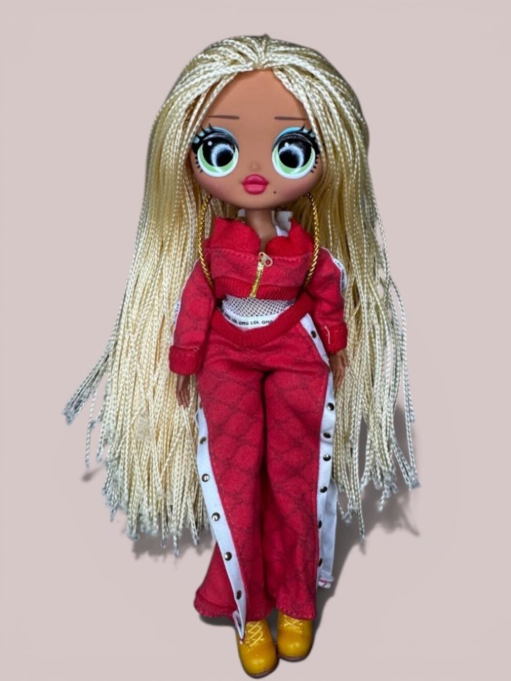 LOL Surprise OMG Swag Fashion Doll Blonde Hair Red Tracksuit Partial Accessories